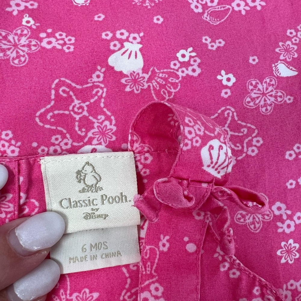 Classic Pooh Bubble Romper Seashell Seaside Pink Baby Girls 6M - Picture 5 of 6